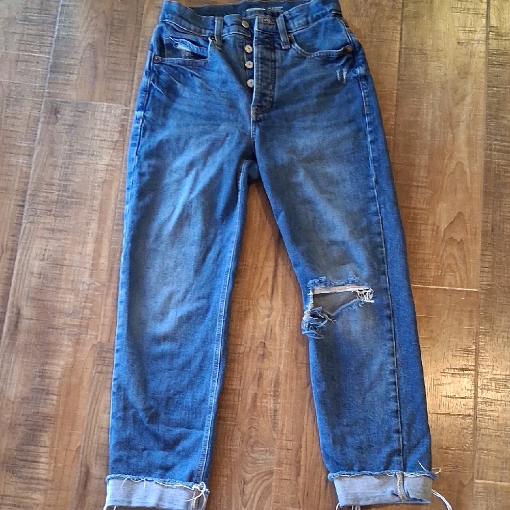 Old Navy Blue Distressed Boyfriend Jeans